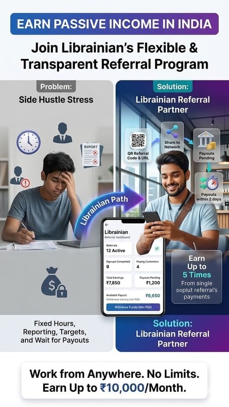 How to Earn Passive Income Online with Librainian’s Referral Program in India